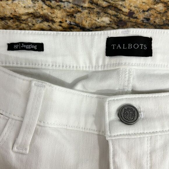 Talbots White High Waist Skinny Leg Ankle Length Jegging Size 8P - Picture 4 of 10